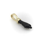 Vintage 14K Gold and Black Glass Figa Pendant Kirsten's Corner 