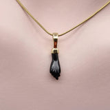 Vintage 14K Gold and Black Glass Figa Pendant Kirsten's Corner 