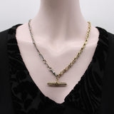 Victorian 14K Gold Watch Chain with T-Bar and Dog Clip Chain Kirsten's Corner 