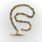 Victorian 14K Gold Watch Chain with T-Bar and Dog Clip Chain Kirsten's Corner 