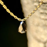 14K Gold Chocolate Dangling Pear-Shaped Diamond Drop Necklace Kirsten's Corner 