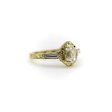 18K Gold Hexagonal Diamond Hand Engraved Ring ring Kirsten's Corner 