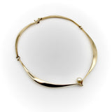 14K Gold Modernist Ed Wiener Sculptural Collar Necklace with Pearl Necklace Kirsten's Corner 