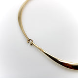 14K Gold Modernist Ed Wiener Sculptural Collar Necklace with Pearl Necklace Kirsten's Corner 