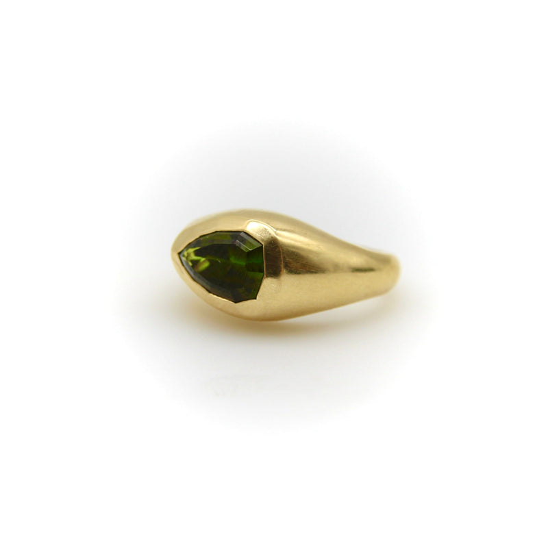 18K Gold Signature Truncated Pear Shaped Tourmaline Ring ring Kirsten's Corner 