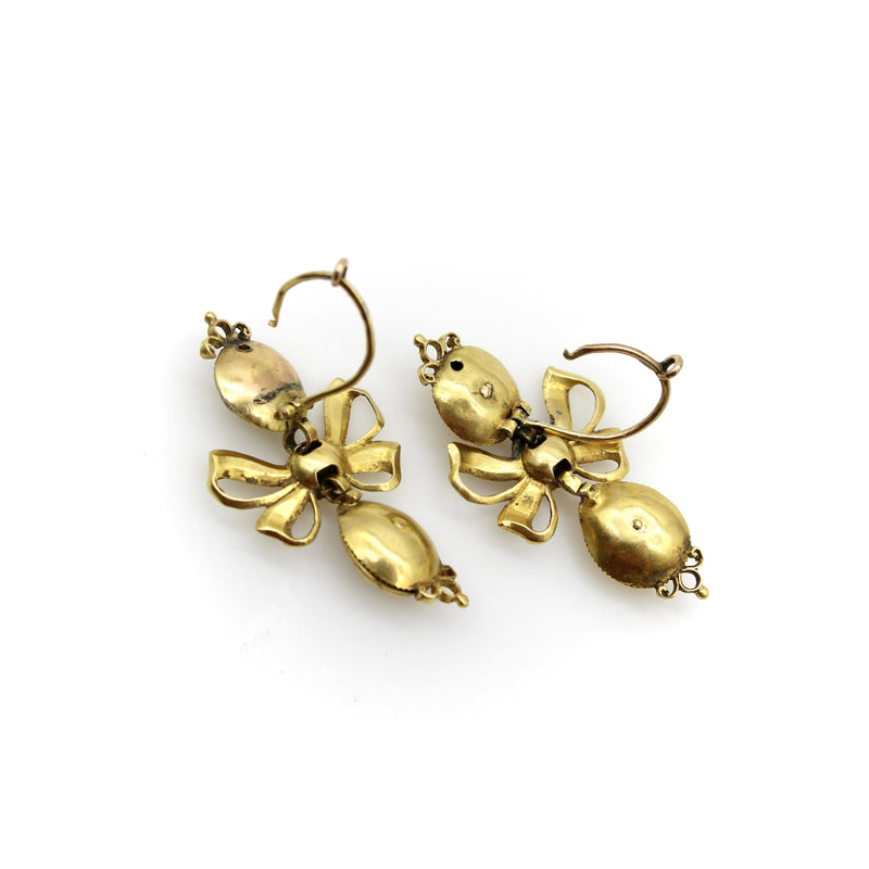 Georgian Iberian 21K Gold Pendeloque Diamond Earrings Earrings Kirsten's Corner 