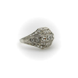 Edwardian Platinum Peruzzi Cut Diamond Ring Kirsten's Corner 