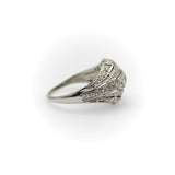 Edwardian Platinum Peruzzi Cut Diamond Ring Kirsten's Corner 