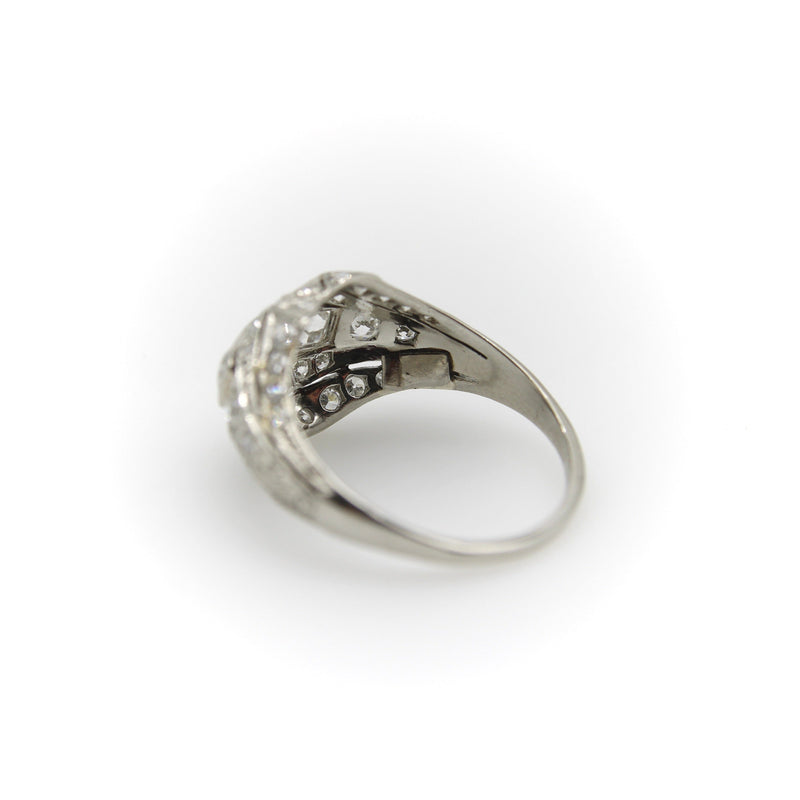 Edwardian Platinum Peruzzi Cut Diamond Ring Kirsten's Corner 