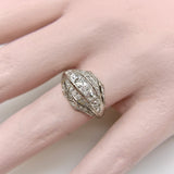 Edwardian Platinum Peruzzi Cut Diamond Ring Kirsten's Corner 