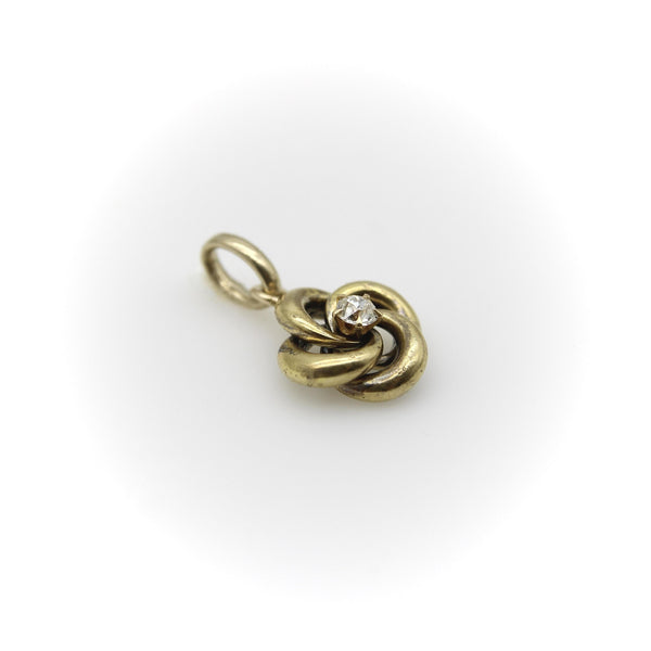 14K Gold Victorian Love Knot Pendant with Diamond Kirsten's Corner 