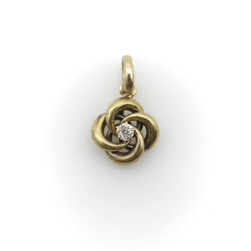 14K Gold Victorian Love Knot Pendant with Diamond Kirsten's Corner 