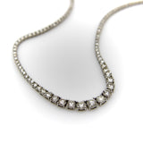 14K White Gold and Diamond 7 Carat Graduated Riviera Necklace Kirsten's Corner 