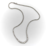 14K White Gold and Diamond 7 Carat Graduated Riviera Necklace Kirsten's Corner 