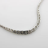 14K White Gold and Diamond 7 Carat Graduated Riviera Necklace Kirsten's Corner 