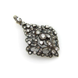 Late Victorian Sterling Silver and 12K Gold Diamond Pendant Brooch Pendant Kirsten's Corner Jewelry 