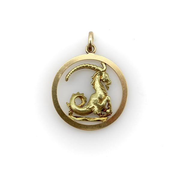 Vintage 14K Gold Three Dimensional Capricorn Charm Kirsten's Corner 