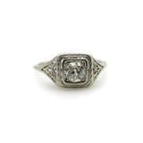 18K White Gold Art Deco Old European Cut Diamond Engagement Ring Kirsten's Corner 