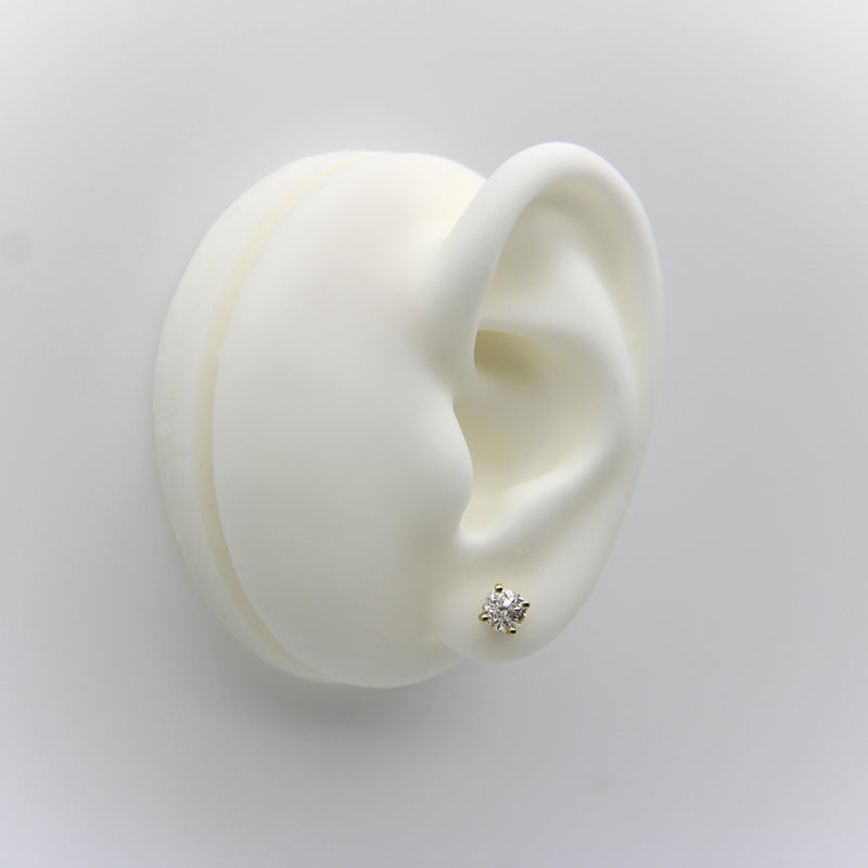 18k Gold 0.90 Carat Old European Cut Diamond Stud Earrings Kirsten's Corner 