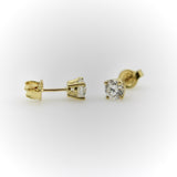 18k Gold 0.90 Carat Old European Cut Diamond Stud Earrings Kirsten's Corner 