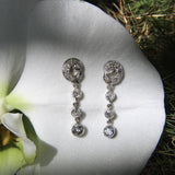 Edwardian Platinum and Old European Cut Diamond Dangle Earrings Kirsten's Corner 