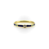 18K Gold Blue and Turquoise Enameled Ring with Diamond Accent ring Kirsten's Corner 