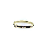 18K Gold Black and Pink Enameled Ring with Diamond Accent ring Kirsten's Corner 