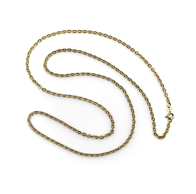 14K Gold Vintage Italian Textured Link Chain Kirsten's Corner 