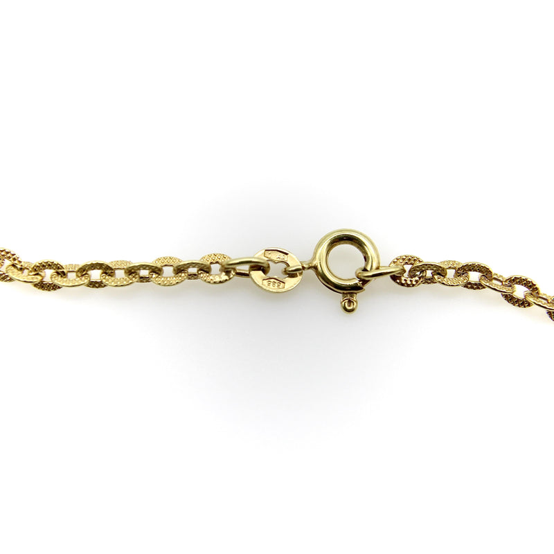 14K Gold Vintage Italian Textured Link Chain Kirsten's Corner 