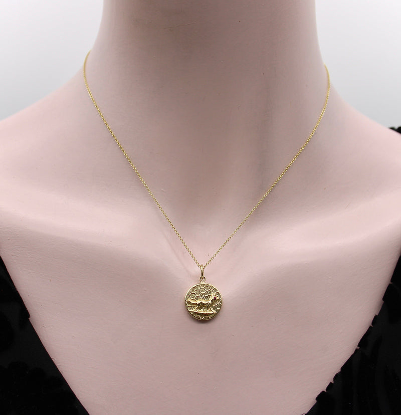 14K Gold Victorian Inspired Signature Fox Pendant-Charm pendant, Charm Kirsten's Corner 