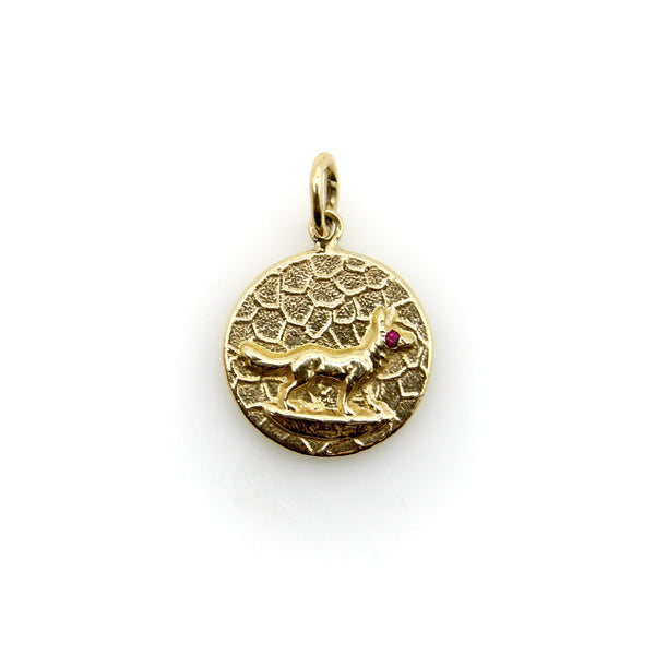 14K Gold Victorian Inspired Signature Fox Pendant-Charm pendant, Charm Kirsten's Corner 