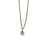 14K Gold Chocolate Dangling Pear-Shaped Diamond Drop Necklace Kirsten's Corner 