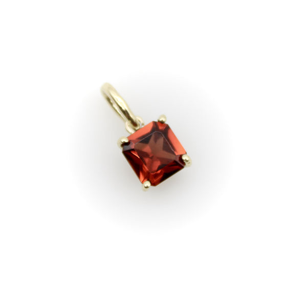 14K Gold Emerald Cut Tanzanian Garnet Pendant Pendant, Charm Kirsten's Corner 