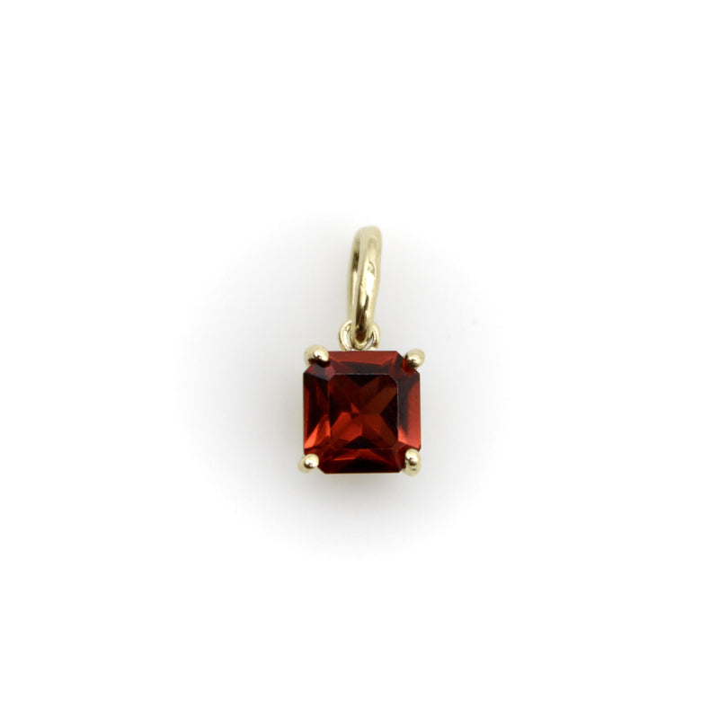 14K Gold Emerald Cut Tanzanian Garnet Pendant Pendant, Charm Kirsten's Corner 
