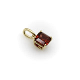14K Gold Emerald Cut Tanzanian Garnet Pendant Pendant, Charm Kirsten's Corner 