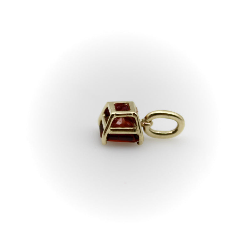 14K Gold Emerald Cut Tanzanian Garnet Pendant Pendant, Charm Kirsten's Corner 