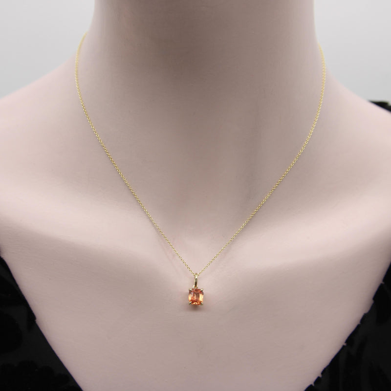 14K Gold Orange Sapphire Pendant Pendant, Charm Kirsten's Corner 