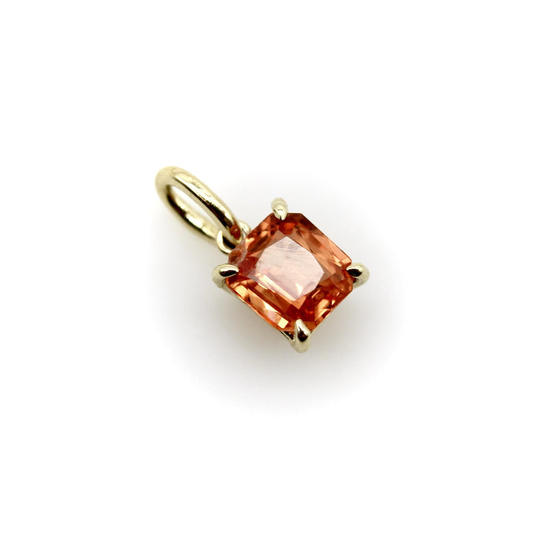 14K Gold Orange Sapphire Pendant Pendant, Charm Kirsten's Corner 