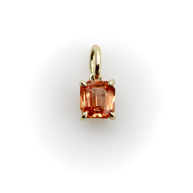 14K Gold Orange Sapphire Pendant Pendant, Charm Kirsten's Corner 