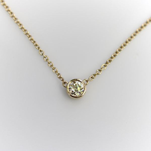 Vintage 14K Gold Old European Cut Diamond Necklace Kirsten's Corner 