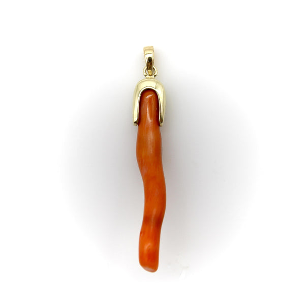 Signature 14K Gold Capped Coral Branch Pendant Pendant Kirsten's Corner 