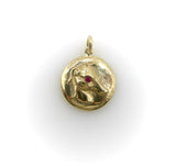 14K Gold & Ruby Victorian Inspired Signature Whippet Pendant-Charm Pendant, Charm Kirsten's Corner Jewelry 