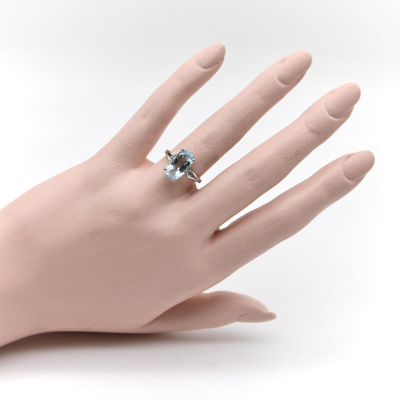 Vintage 18K Gold Amsterdam SAUER Aquamarine Ring ring Kirsten's Corner 