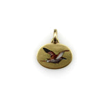 Art Deco 18K Gold and Enamel Sandpiper Bird Charm jewelry Kirsten's Corner 