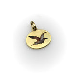 Art Deco 18K Gold and Enamel Sandpiper Bird Charm jewelry Kirsten's Corner 