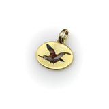 Art Deco 18K Gold and Enamel Sandpiper Bird Charm jewelry Kirsten's Corner 