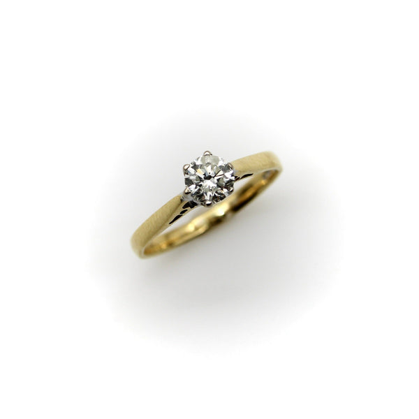 18K Gold & Platinum Vintage Solitaire Diamond Ring Ring Kirsten's Corner Jewelry 