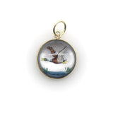 18K Gold Essex Crystal West-Flying Mallard Duck Charm Pendant, Charm Kirsten's Corner 