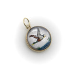 18K Gold Essex Crystal West-Flying Mallard Duck Charm Pendant, Charm Kirsten's Corner 