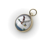 18K Gold Essex Crystal West-Flying Mallard Duck Charm Pendant, Charm Kirsten's Corner 